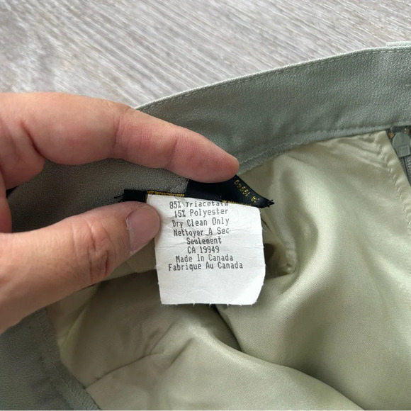 Vintage Classiques For Minikin Petite Sage Green Mini Skirt Made in Canada - Picture 7 of 12